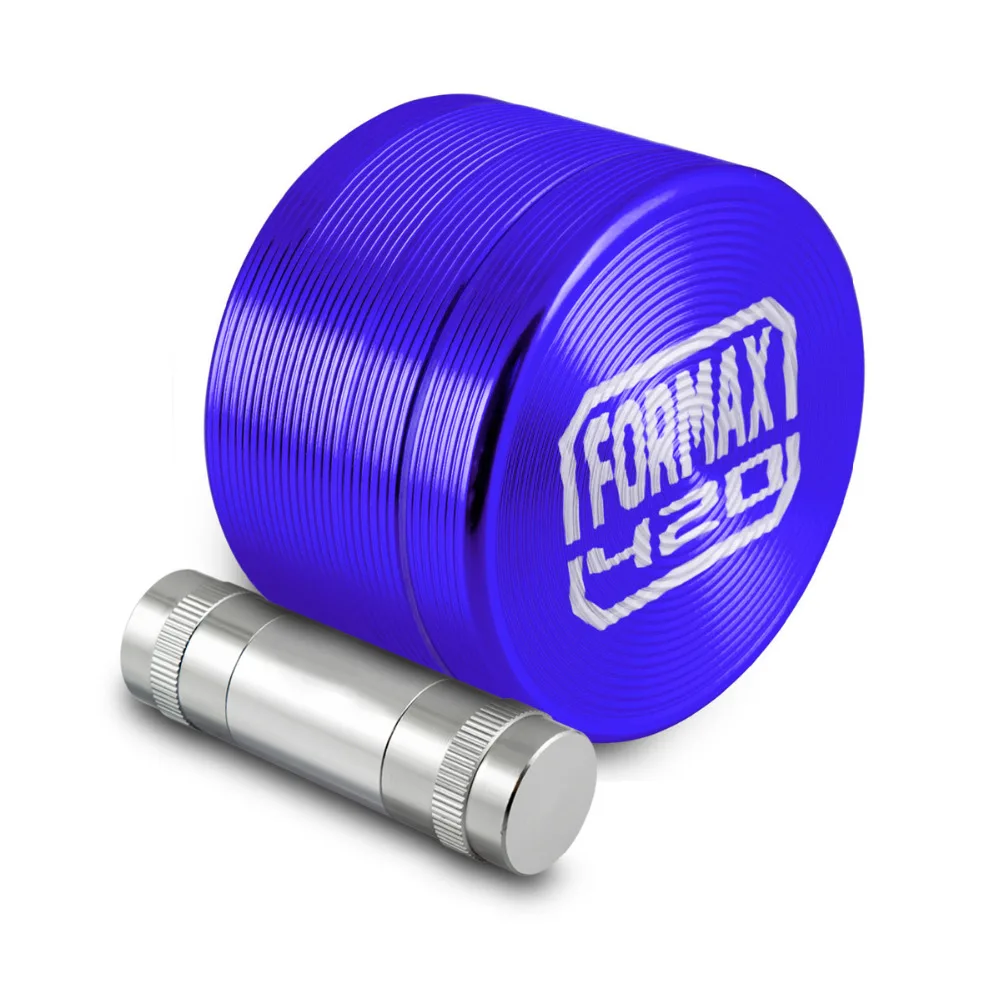 

Formax420 2.5 Inch/62mm 4 Pieces CNC Blue Ripple Tobacco Grinder with Pollen Catcher & Free Scrapper
