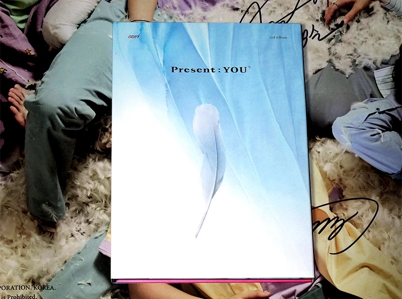 Подпись GOT7 GOT 7 autographed 3rd альбом подарок вам CD + Фотокнига 092018 |Открытки и