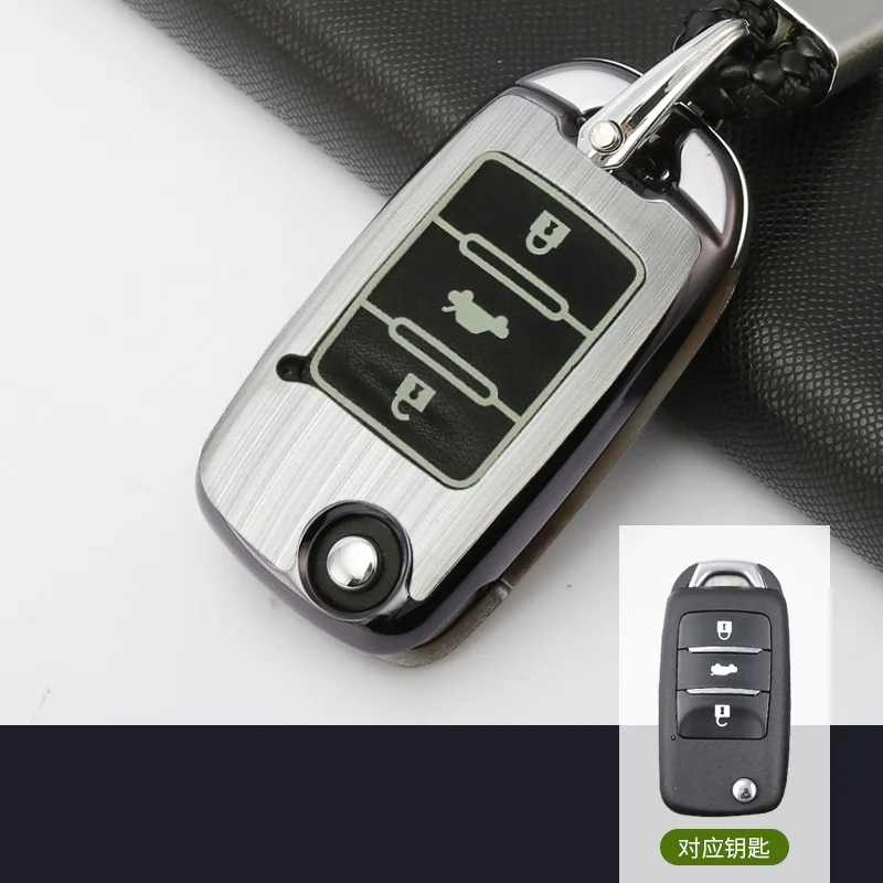 Aluminum alloy car key cover case skin holder set protector fob for Changan CS75 EADO CS35 RAETON CS15 V3 V5 V7 remote key