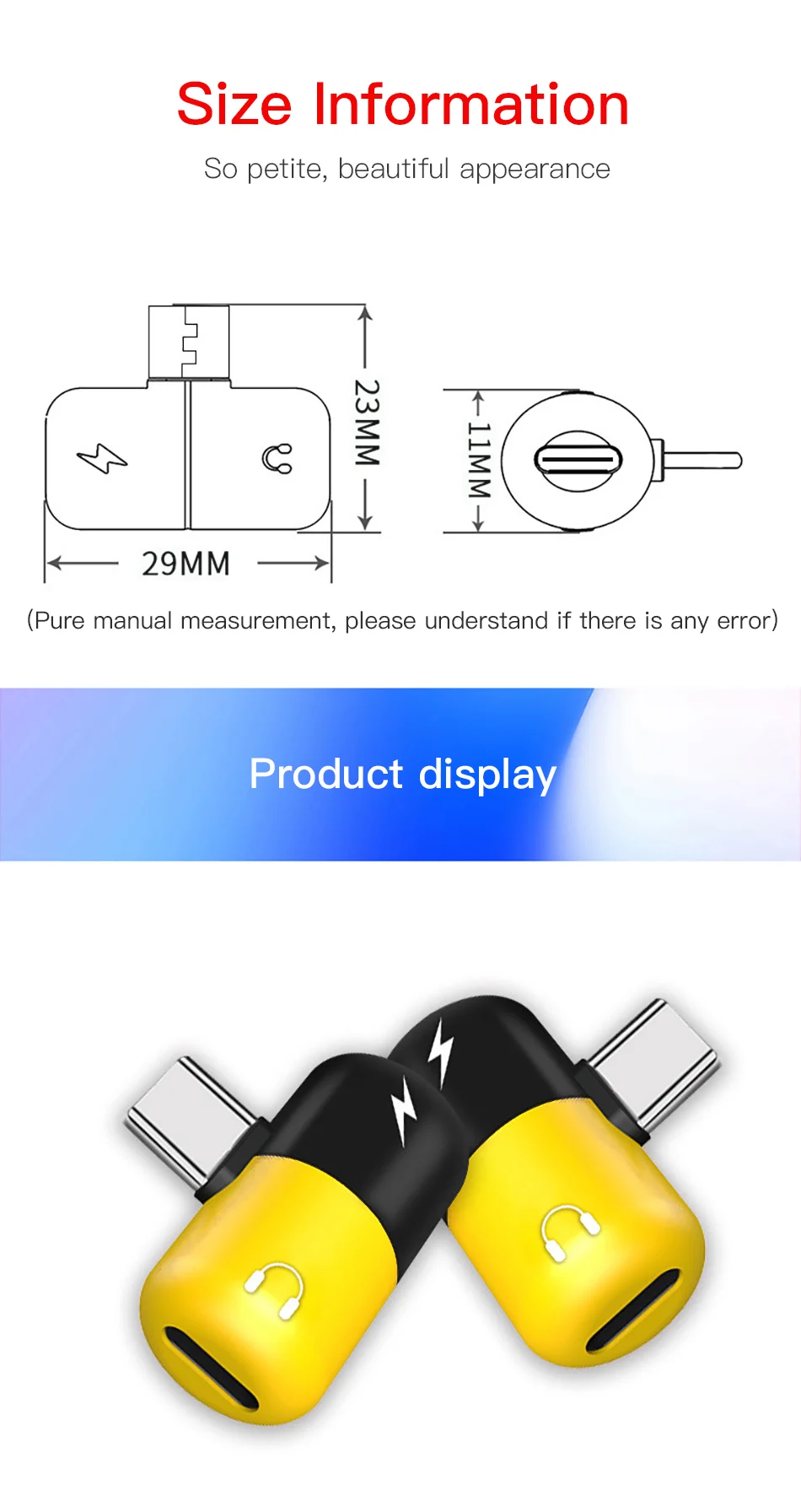 !ACCEZZ Pill Shape Adapter USB Type C For Huawei P20 Samsung S8 S9 Plus Note 8 3.5mm Jack Aux Adapter For HTC Oneplus 7 Pro Mi 9 (8)