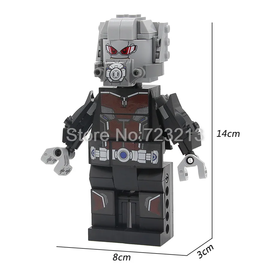 Одиночный 14 см человек-муравей супер герой Marvel Фигурка Набор человек-муравей Ares строительные блоки наборы модели кирпичи D120 игрушки для детей
