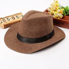 Летняя мужская Ковбойская соломенная шляпа широкий пляжный навес Кепка Солнцезащитная Панамы CSDS011