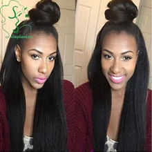 New! light yaki full lace wig & lace front wig natural looking bleached knots Unprocessed virgin Brazilian hair with baby hair