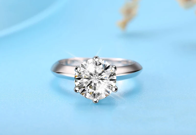NOT FAKE YES I DO Classic Solitaire с круглой огранкой, 6 когтей, роскошное обручальное кольцо 2 карата, 18 KRGP, золотые бриллиантовые CZ кольца для женщин LRN168
