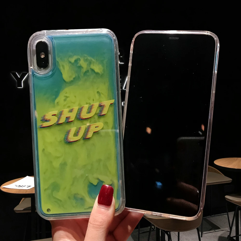 Чехол для телефона с неоновым песком для iPhone XS Max XR X 7 8 6 6s Plus