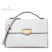 Bafelli bolso de hombro split cuero color fresco blanco sobre rojo Bolsos Mujer crossbody bolsos para las mujeres bolsas de mensajero