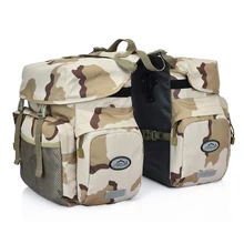 Retro Canvas Bicycle Luggage Bags 50L Bike Rear Rack Carrier Bag Cycling Outdoor Waterproof Storage Double Bags