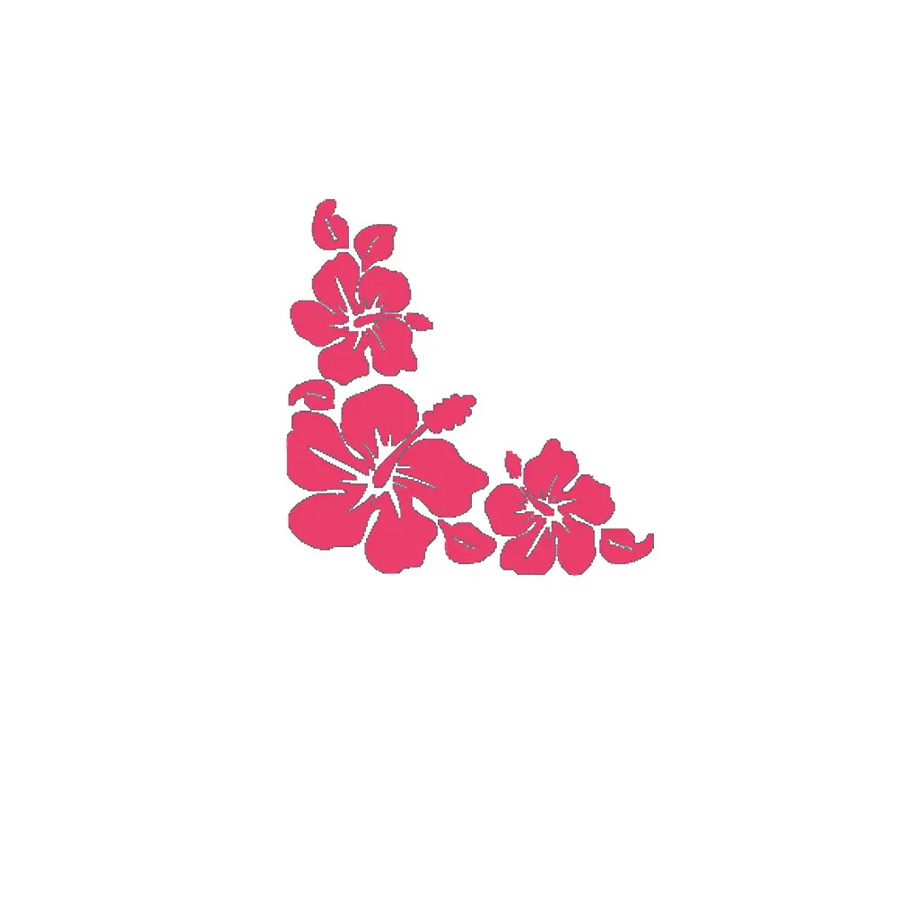 6        14cm14cm Hibiscus Flowers Vinyl Bumper Stickers For Car Truck Window Tool Boxes Wall Laptop Notebook Car Sticker Decals