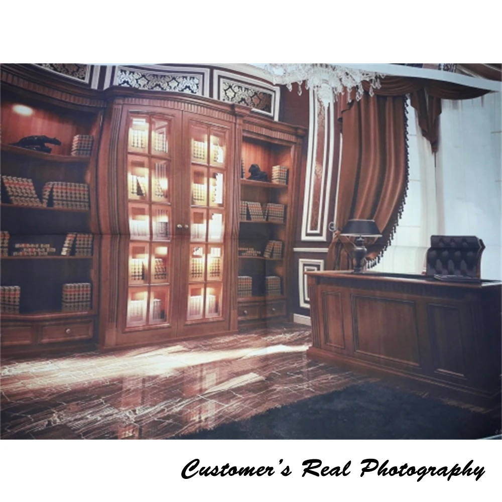Laeacco Study Room Desk Bookshelf Desk Chair Bench Photography Backgrounds Customized Photographic Backdrops For Photo Studio