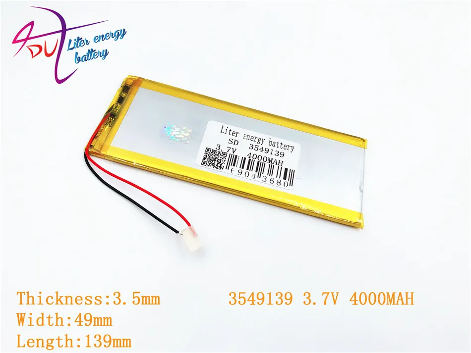 

1pcs/lot 3549139 3550140 3.7V 4000mah Lithium polymer Battery with Protection Board For PDA Tablet PCs Digital Products