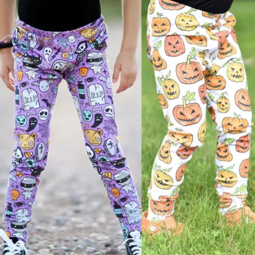 

2018 Brand New Fashion Halloween Newborn Toddler Baby Girls Boys Pants Pumpkin Printed Long Pants Elastic Waist Leggings 0-5T