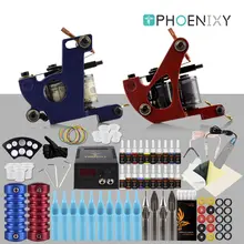 Профессиональный комплект татуировки 2 комплект тату-машинки 20 цветов пигментные чернила lcd черный источник Питания Перманентный Макияж Набор татуировок набор