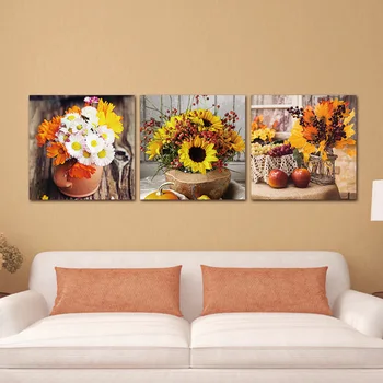 

Canvas Paintings Wall Decorations Artwork Modular Paintings 3 Panels Unframed Canvas Photo Prints Flower Vase Wall Art Picture