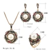 Kinel-ensemble de bijoux pour femmes, perles, Imitation Vintage, ensemble de bijoux en or Antique, collier, boucles d'oreilles, mariage, bijoux turcs, 3 pièces ► Photo 2/6