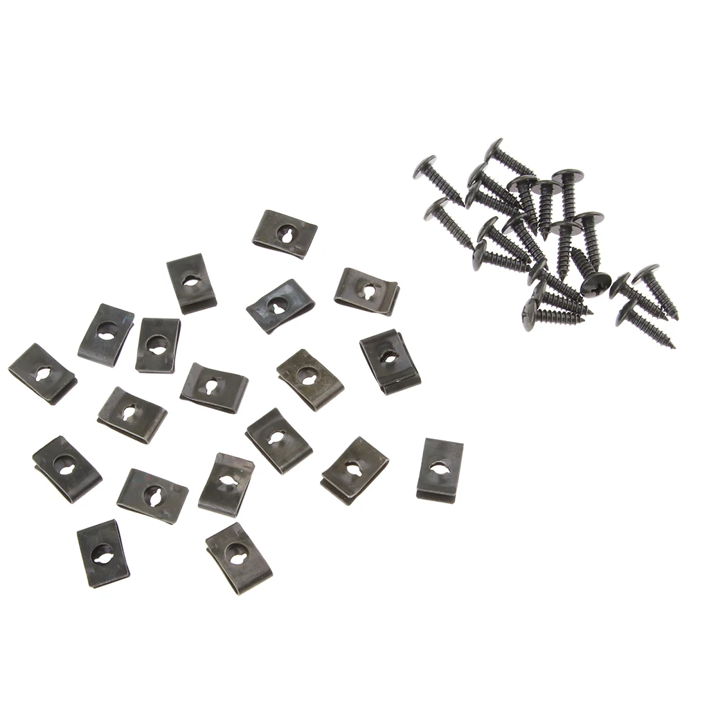 Black Iron Fastener U-Type Clips And Screws Retainers Rivets For Car Bumper