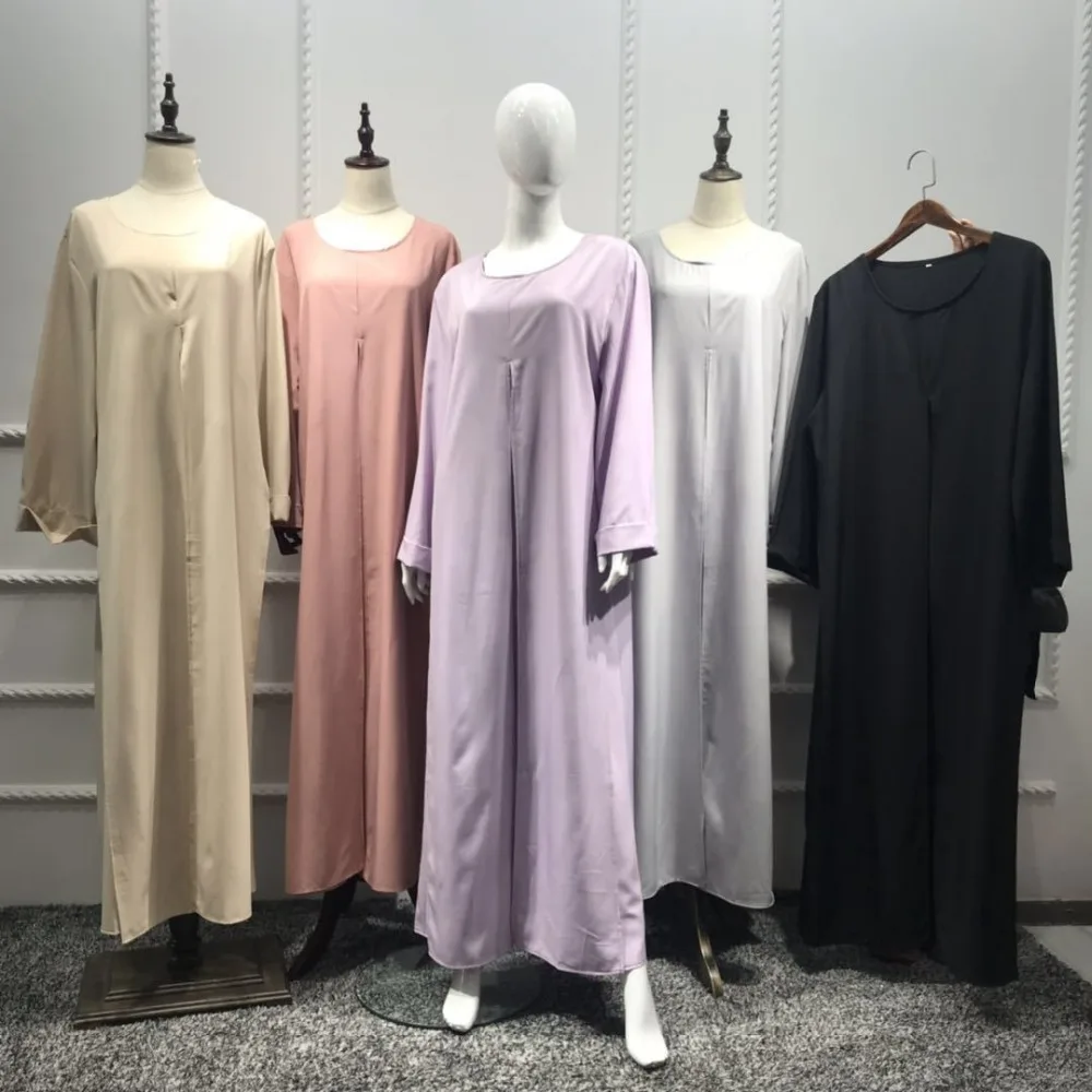 Абайя мусульманское платье Модные поддельные две части халат Musulmane турецкий Дубай Муслима кафтан халат полная длина поклонения службы Абая