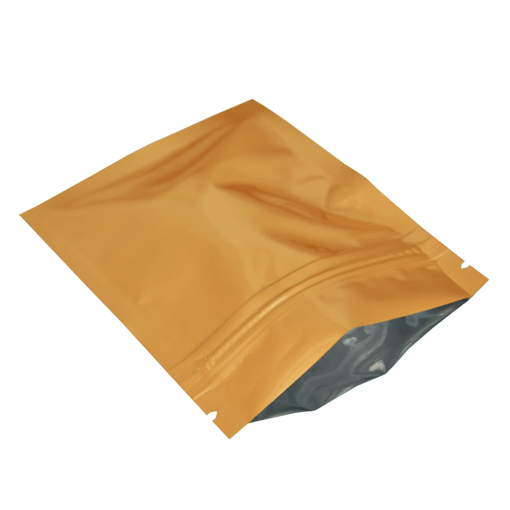 500 шт Глянцевые/матовые цветные упаковочные пакеты из алюминиевой фольги с замком-молнией, маленькие закрывающиеся пакеты на молнии с застежкой-молнией, металлические пакеты для хранения продуктов