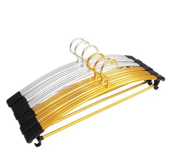 

Thick Golden Silver Aluminum Metal Hanger for Clothes Suit with Trouser Bar (20 pieces/ Lot)