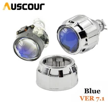 2.5inch blue coating bixenon hid Projector lens with cover shrouds mask Xenon Kit lamp bulb H1 H4 H7 Car motorcycle car assembly