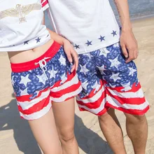 Быстросохнущие пляжные шорты для мужчин и женщин, купальники для пар, эластичные плавки, летние пляжные шорты, купальные плавки, пляжные шорты