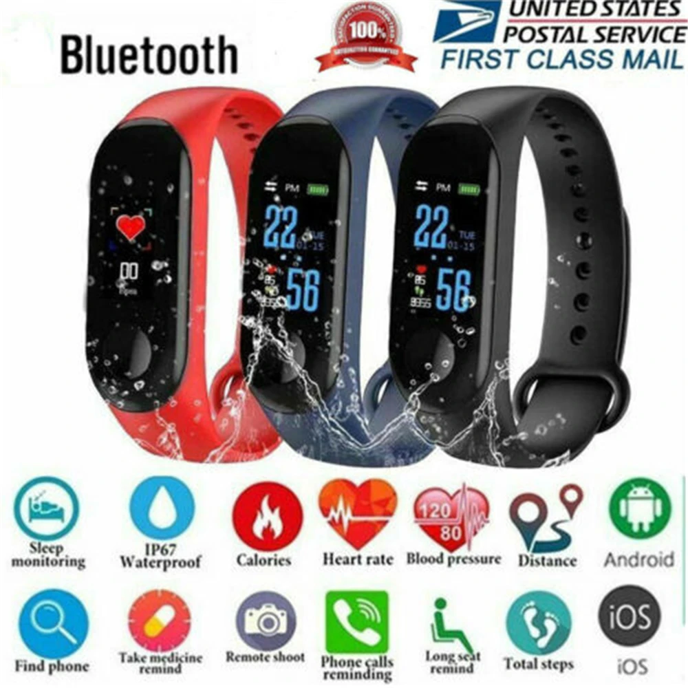 

M3 Plus Smart Band Bracelet Watch Sport Fitness Activity Tracker Blood Pressure Heart Rate Wristband Color Screen