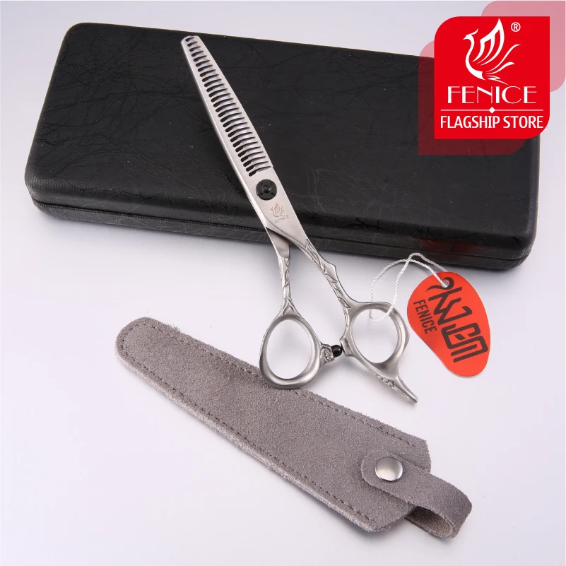 Fenice Professional JP440c 6 дюймовые ножницы для стрижки филировки рога безследные зубов с