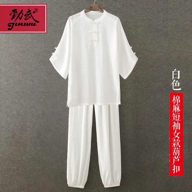 

line short sleeved women practicing martial arts clothing    Taijiquan clothing linen