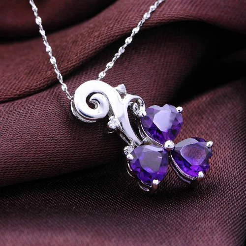 Колье ожерелье Qi xuan_фиолетовый камень кулон ожерелье_ Настоящее ожерелье_ Качество прямые ed_производитель прямые продажи