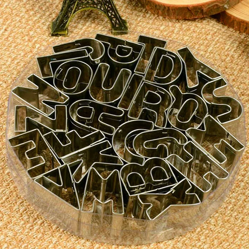 26pcs/lot English Letter DIY Biscuit Cake Mould Fruit