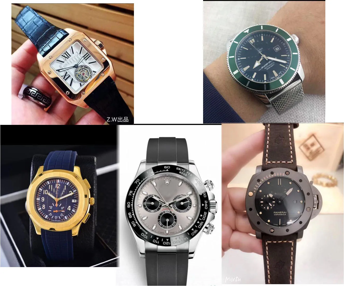 

Luxury Brand New Quartz Chronograph Men GMT Watch Stopwatch Sapphire Stainless Steel Watches 5 pcs .