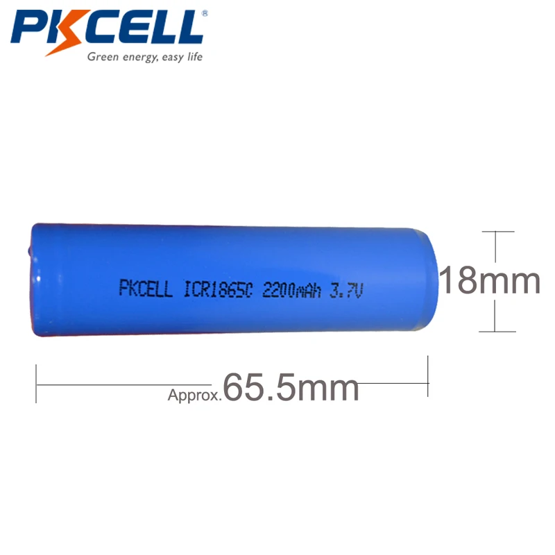 10 шт./лот PKCELL ICR18650 3,7 V 2200mah 18650 литиевая аккумуляторная батарея для фонарей фонарь