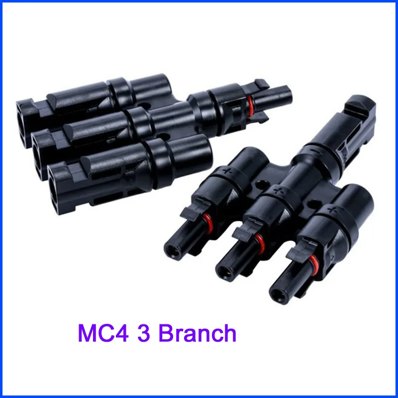 

Free shipping 5/10 Pairs MC4 Connector 3T Branch Male And Female Solar Panel Connector 30A 1000V For PV Cable