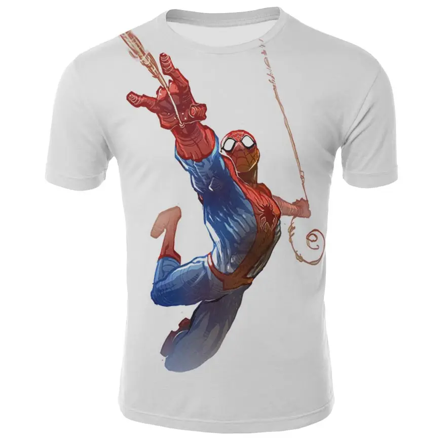

Avengers Marvel Captain America Spiderman Summer short sleeve T shirts men Compression SpiderMan T-shirts casual funny top