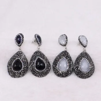 

High quality natural Cat eyes stone earrings Faceted Water drop shape earrings simple style stone earrings gift to lady 3352