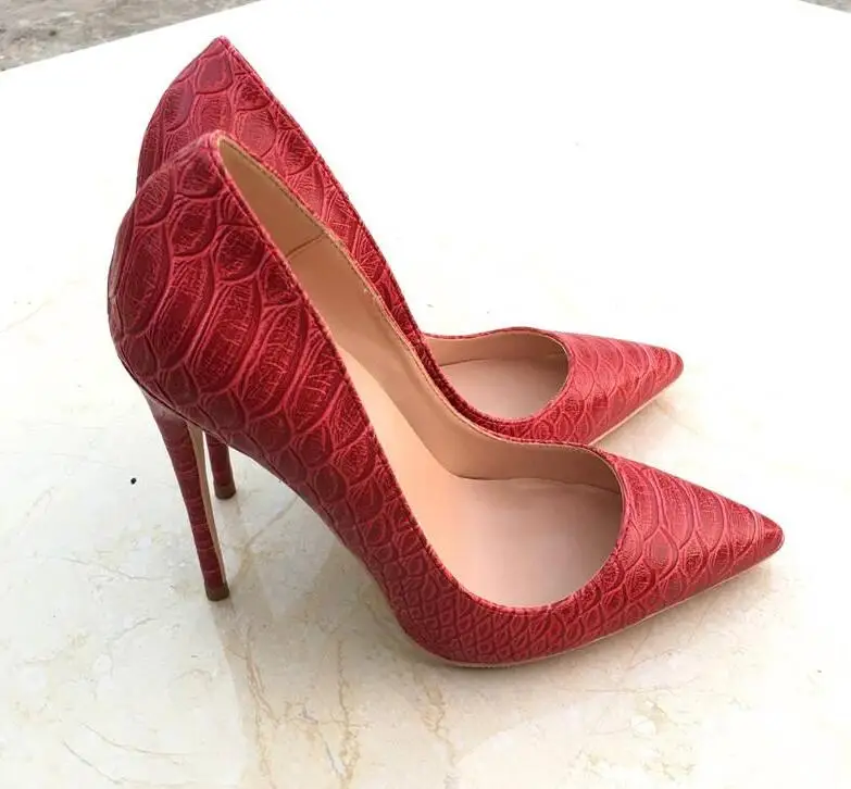 

2019 Fashion free shipping Women lady redpython Leather Poined Toe Stiletto high heel shoe pump HIGH-HEELED SHOE dress shoes