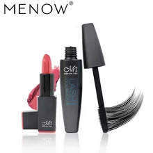 MENOW Brand 2pcs Make up set Waterproof Mascara& Lasting Lipstick Value Cosmetics combination drop ship 5335