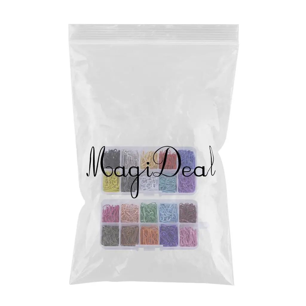 600 Pieces Assorted Bulb Safety Pins Calabash Pins Pear Shaped Pins Knitting Stitch Markers with Storage Box