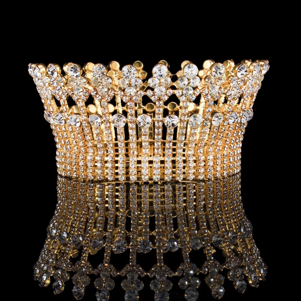 Buy Full Round Crystal Bridal Large Crown Tiaras