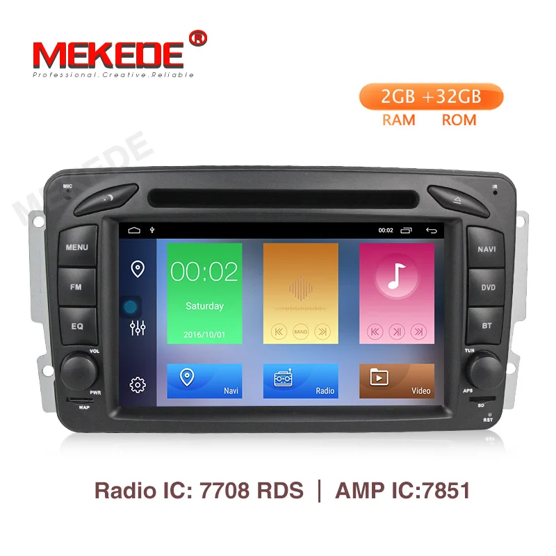

Android 9.1 2+32G HD Car DVD player radio audio GPS Navi For Mercedes Benz W209 W203 W168 ML W163 W463 Viano W639 Vito RDS