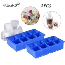 FILBAKE Arctic Chill Large Ice Cube Tray 2 Pack 8 Giant Inch Cubes Keep Your Drink Chilled For Hours Without Diluting
