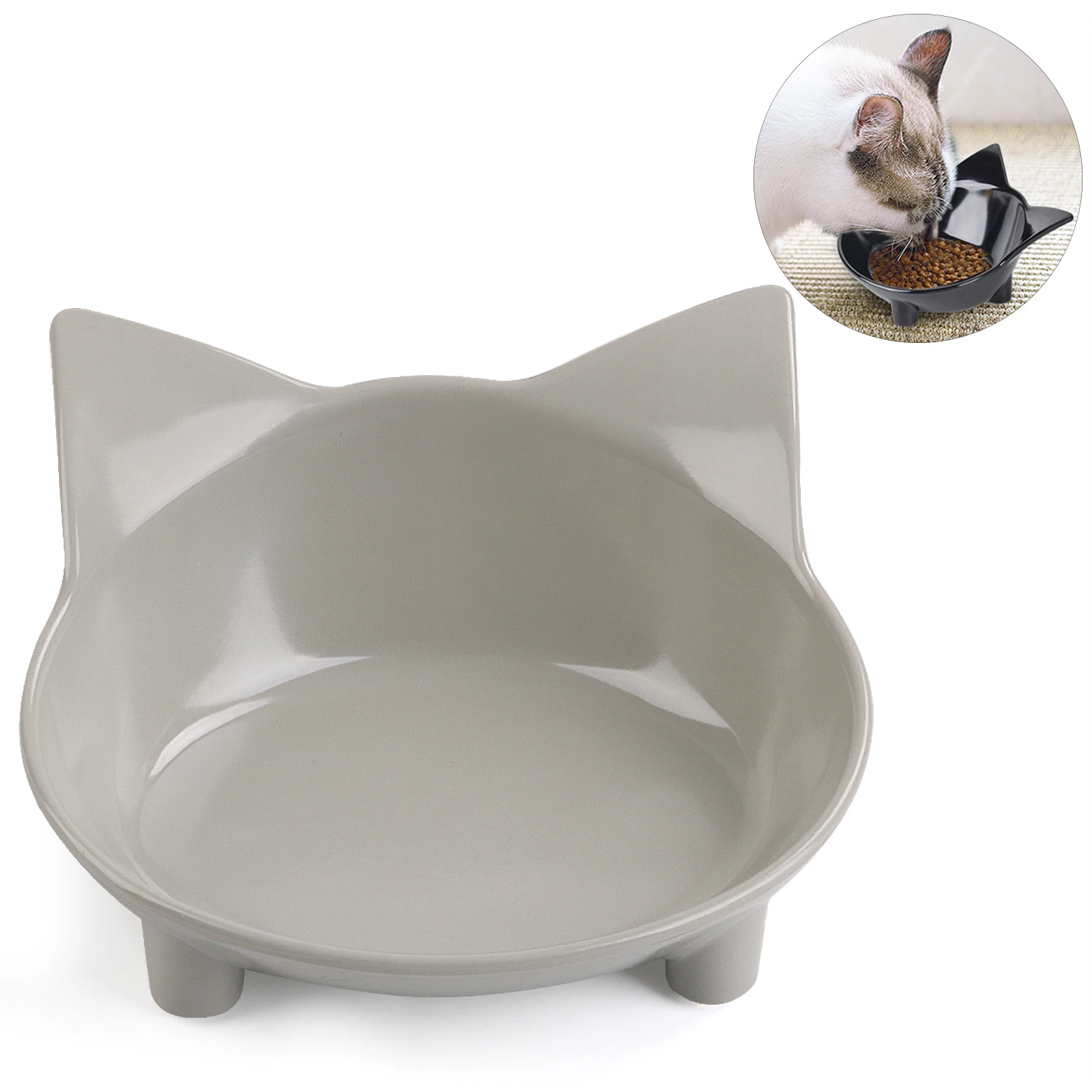 

Pet Feeder Cat Bowl Shallow Cat Food Bowl Non Slip Dish Small Puppy Dog Wide Cat Water Bowls for Relief of Whisker Fatigue