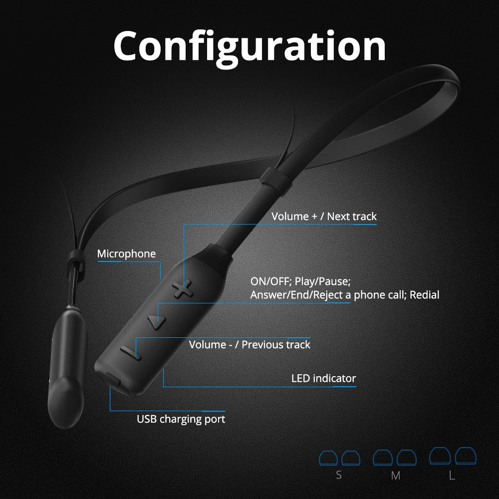 Tronsmart Encore S2 Plus Bluetooth Earphones IPX45 Headphones Waterproof Earphones Wireless Bluetooth Headset with Neckband 