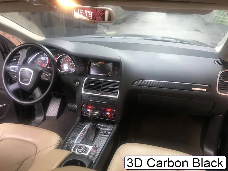 

SUNFADA 3D 4D 5D Carbon Fiber Vinyl Decal Stickers For AUDI A6 C6 2005-2011 Car Interior Decoration/ Upgrade/Protection