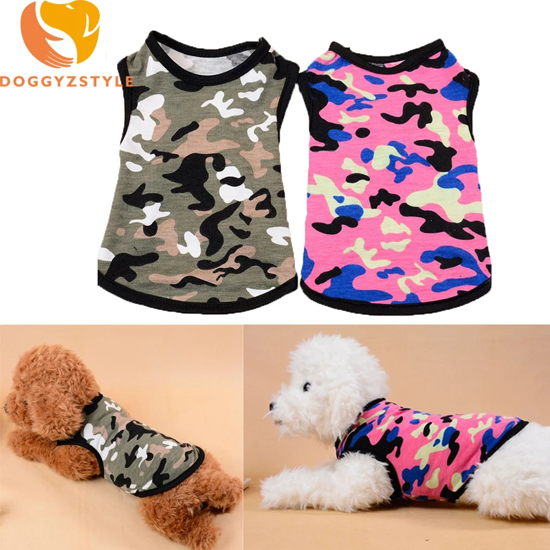 Жилет для собак летняя одежда камуфляжная армейская футболка для маленьких собак хлопковая Спортивная одежда для щенков и кошек товары для XS-2XL DOGGYZSTYLE