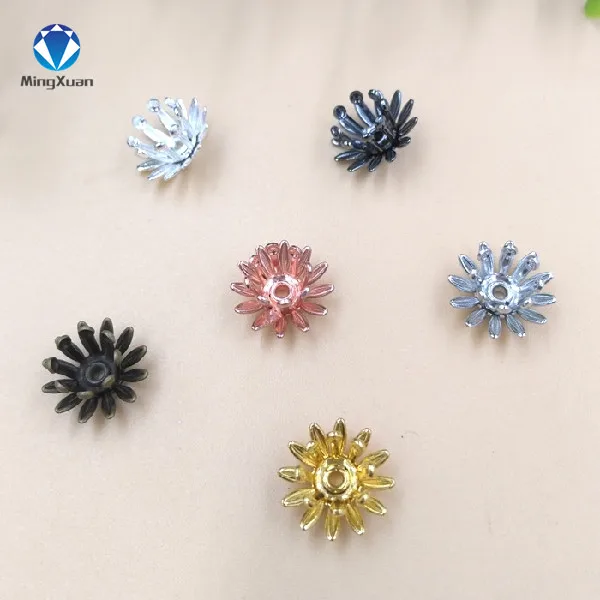 

MINGXUAN 20pcs 10mm Copper Filigree Flowers Base Connector Bead Cap Charms Setting DIY For Jewelry Making Components Findings