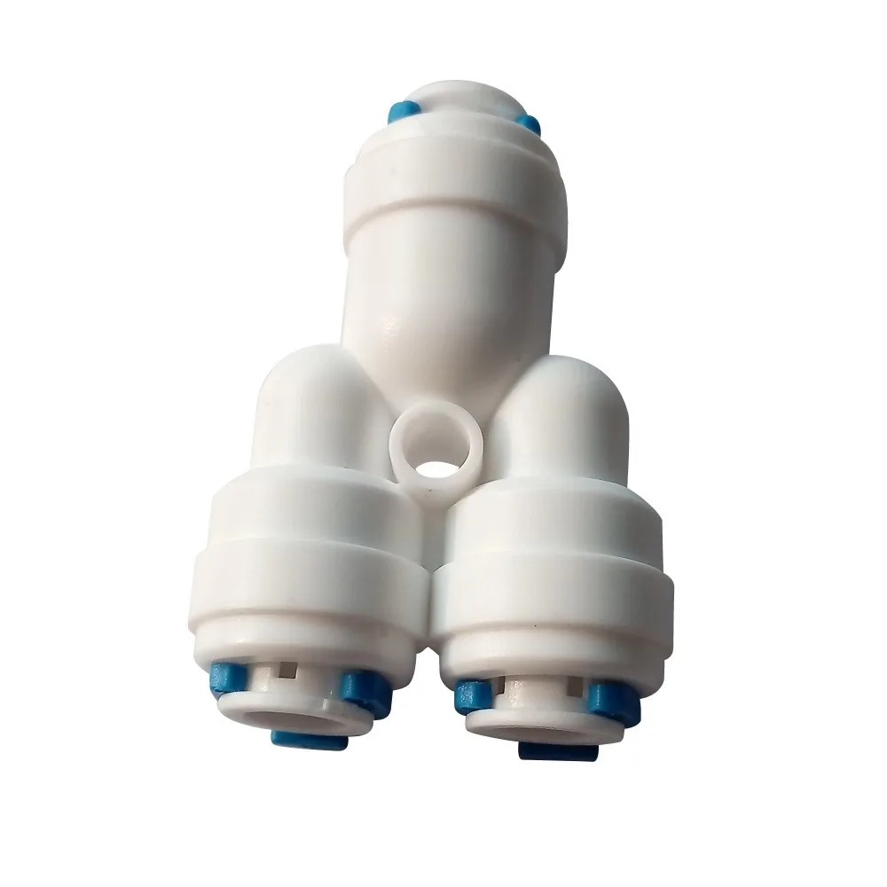 

1/4"OD Equal 3 Way Y Type Connector Quick Connect RO Water System Reverse Osmosis Aquarium Fitting 000040