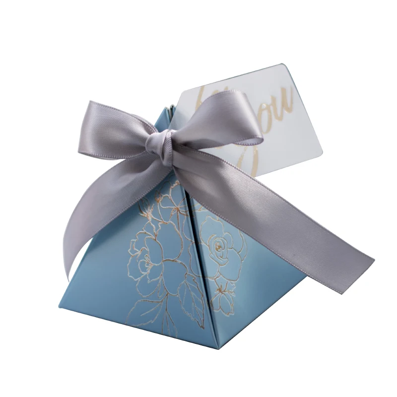 100 шт Элегантные Резные цветочные свадебные сладкий подарок чехлы треугольная пирамида конфеты коробка сумки для гостей для свадьбы или «нулевого дня рождения» Dec