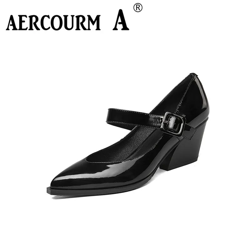 

Aercourm A High Heels 2017 Summer New Women Shoes Genuine Leather High Heels Black Sexy Shoes Casual Single Shoes Women H822