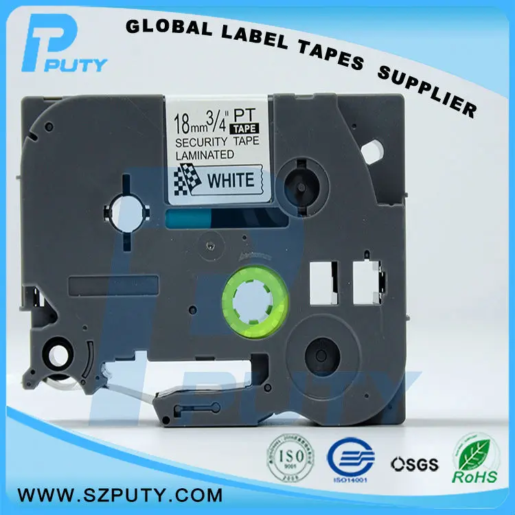 10 packs TZe SE4 18mm Black on White TZ SE4 compatible label tapes for ptouch label