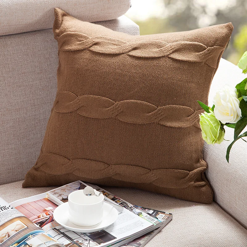45x45cm Knitted Back Cushion Blending Retro Button Cushions Sofa Bed Room Textile Adult Child Square Pillow Cushions 45x45cm Knitted Back Cushion Blending Retro Button Cushions Sofa Bed Room Textile Adult Child Square Pillow Cushions